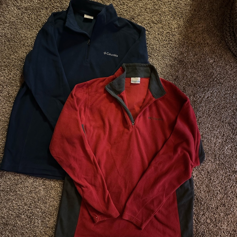 Columbia Blue and Red/Gray Fleece Jackets